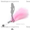 Cosquilleo de plumas rosa con mango plateado